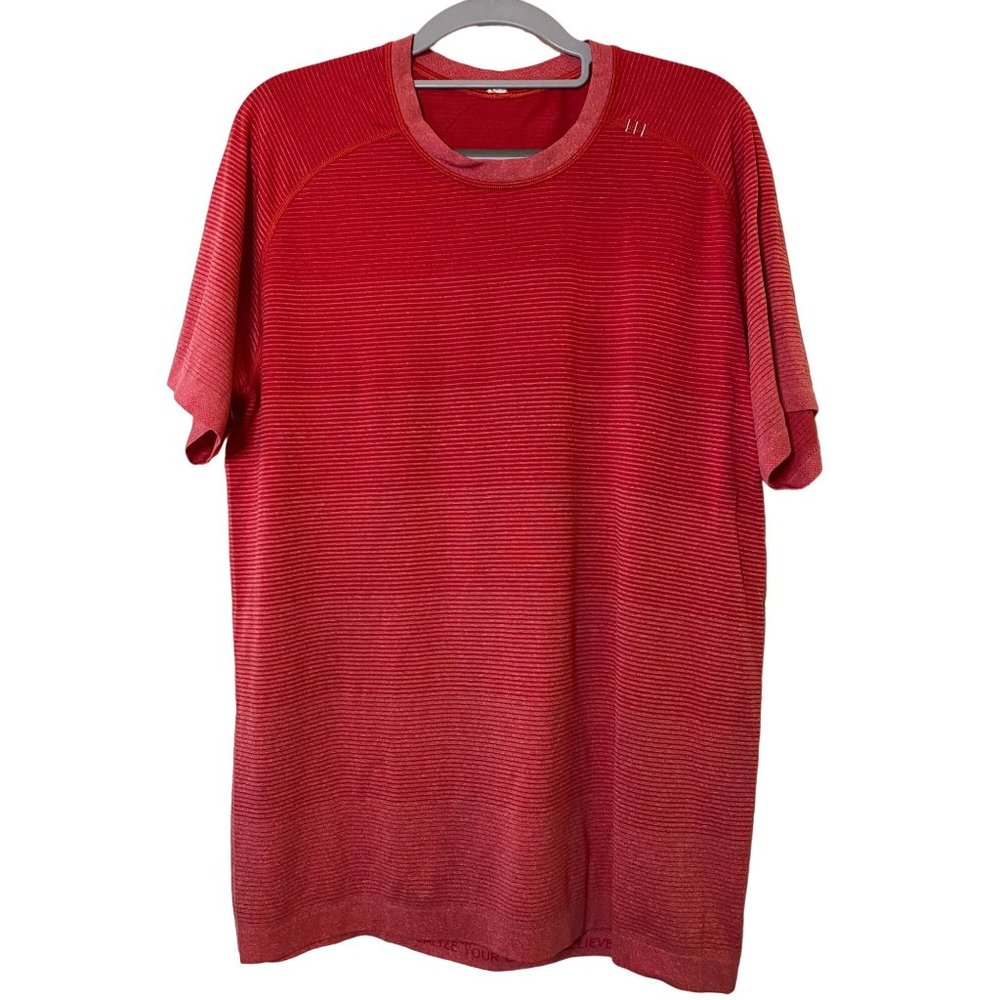 Men's Lululemon Athletica Metal Vent Tech Short Sleeve Shirt Red Size L